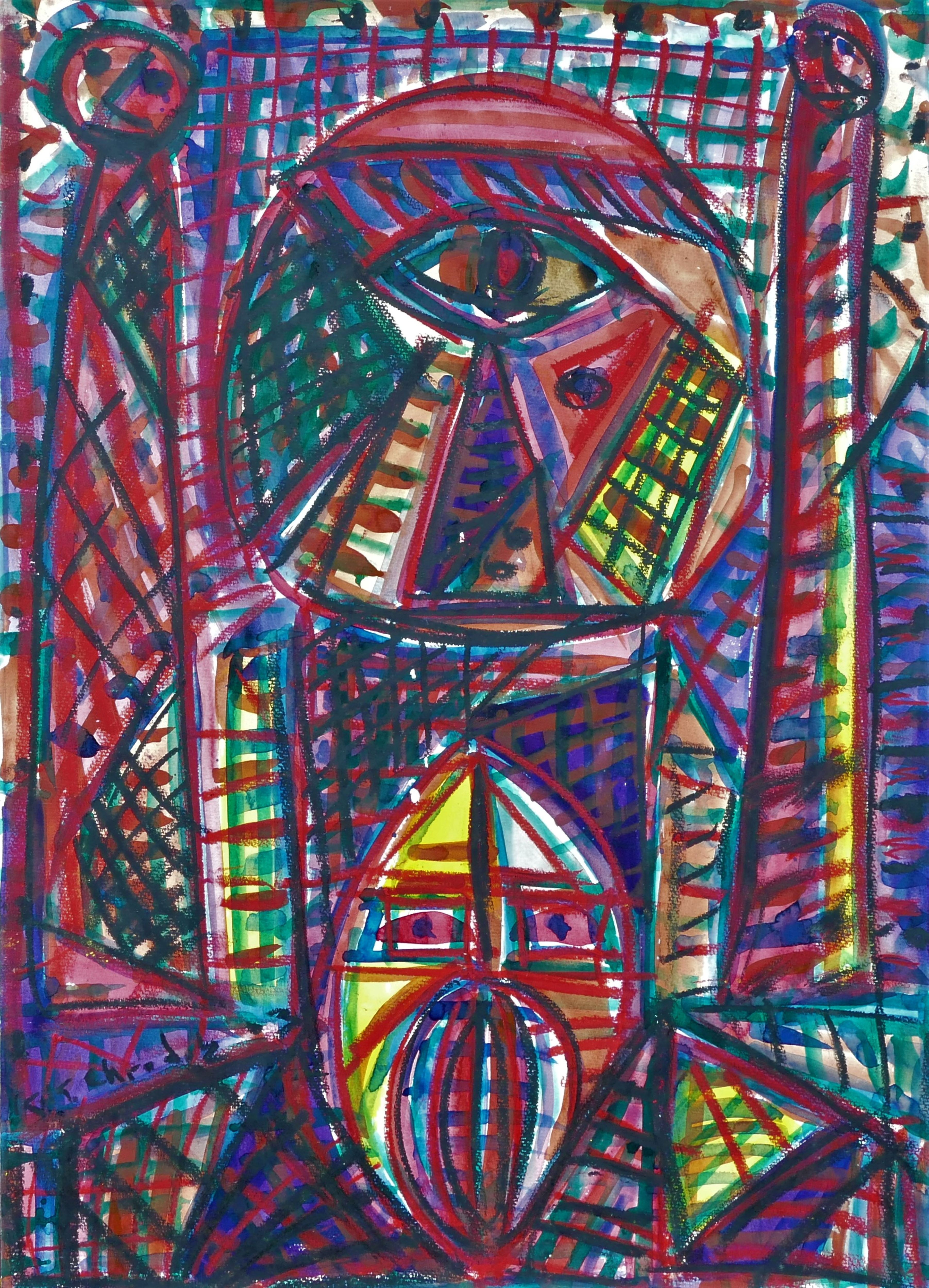 Karl-Karol Chrobok, Two heads and two figures Karl-Karol Chrobok, Two heads and two figures