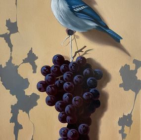 Painting, Still life with bird and grape, Ara Gasparyan