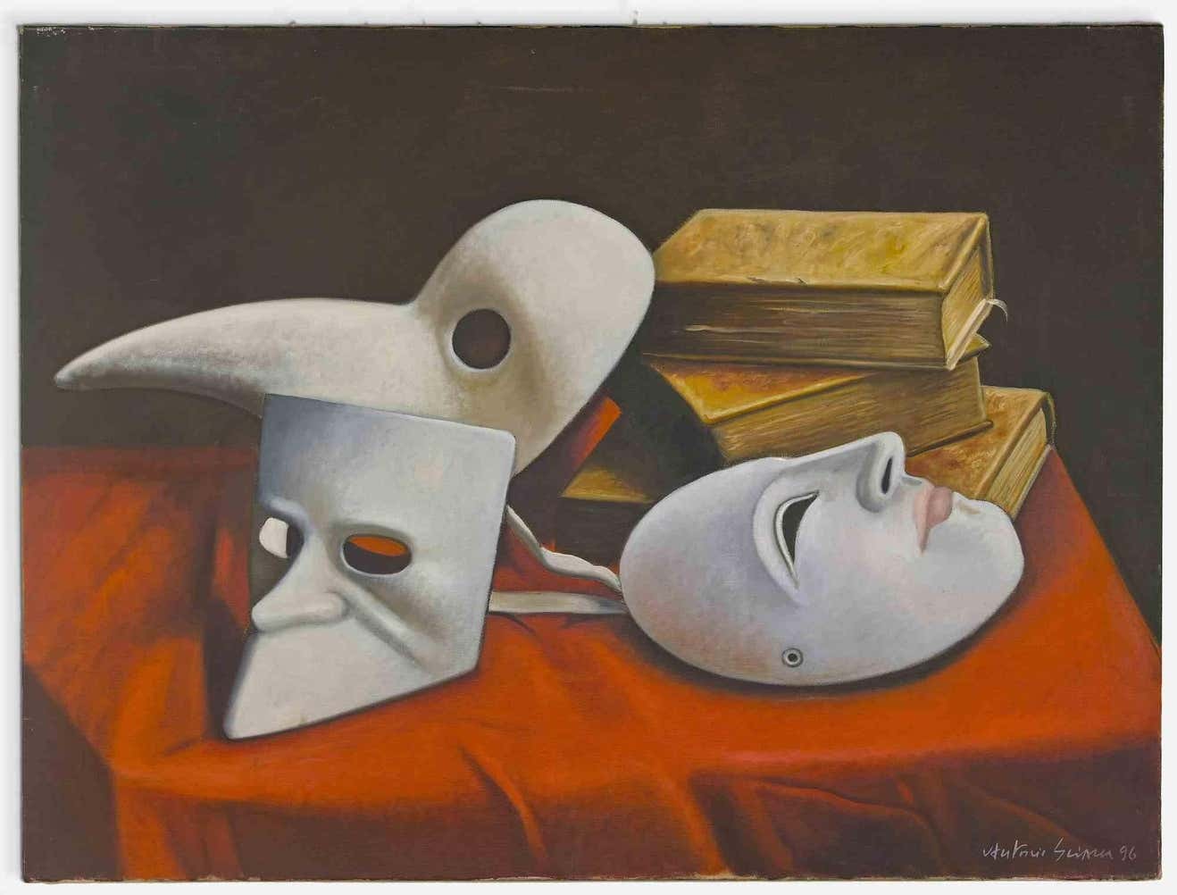 Antonio Sciacca, Still Life with Mask and Books Antonio Sciacca, Still Life with Mask and Books