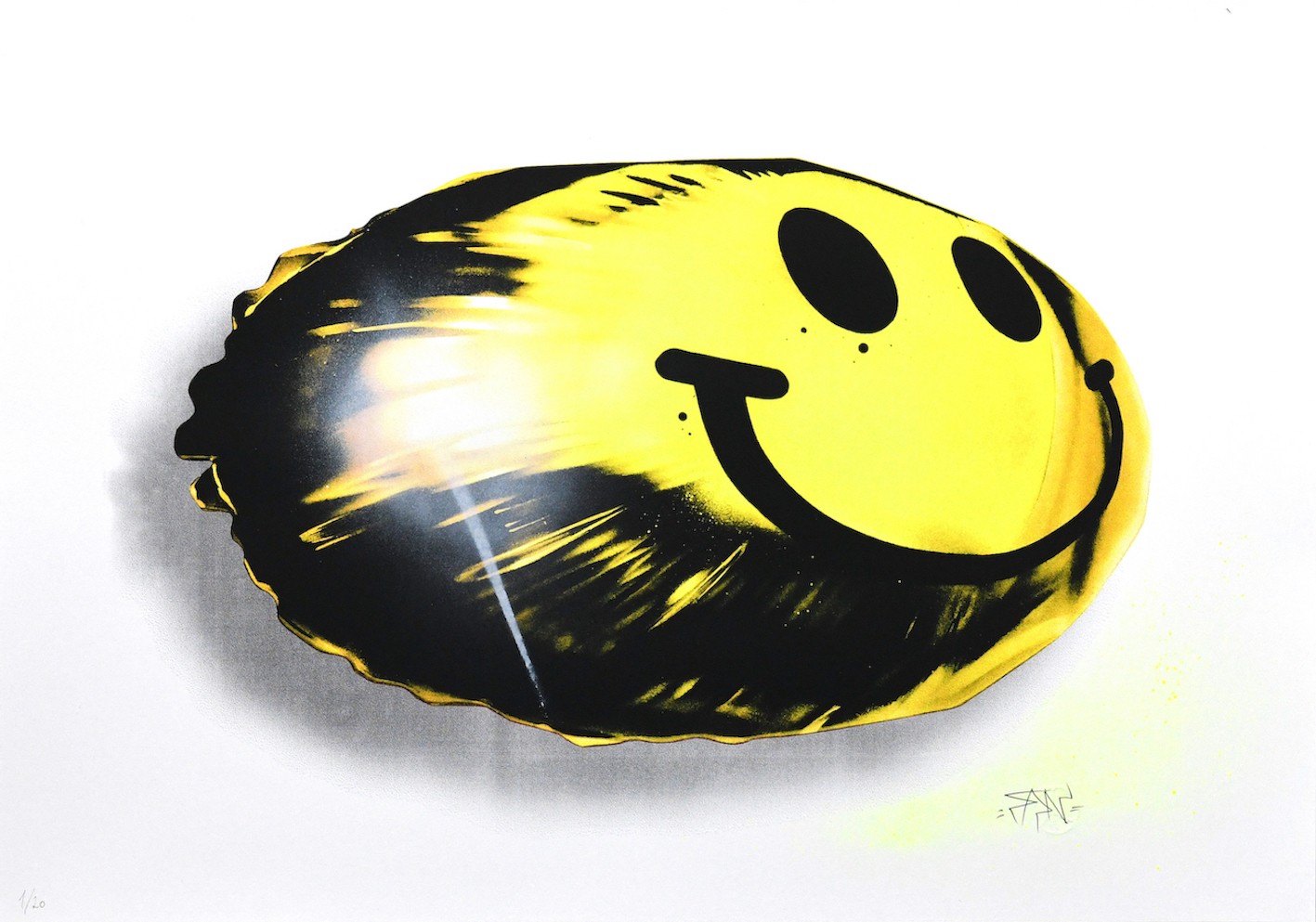 Fanakapan, Pulling faces anamorphic yellow smiley Fanakapan, Pulling faces anamorphic yellow smiley