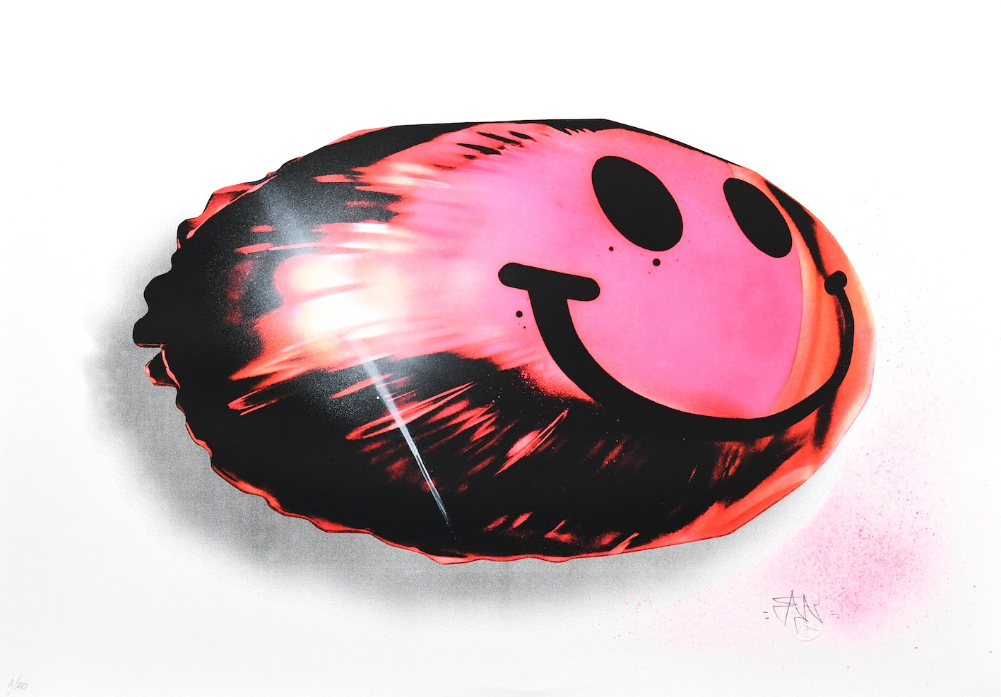 Fanakapan, Pulling faces anamorphic pink smiley Fanakapan, Pulling faces anamorphic pink smiley