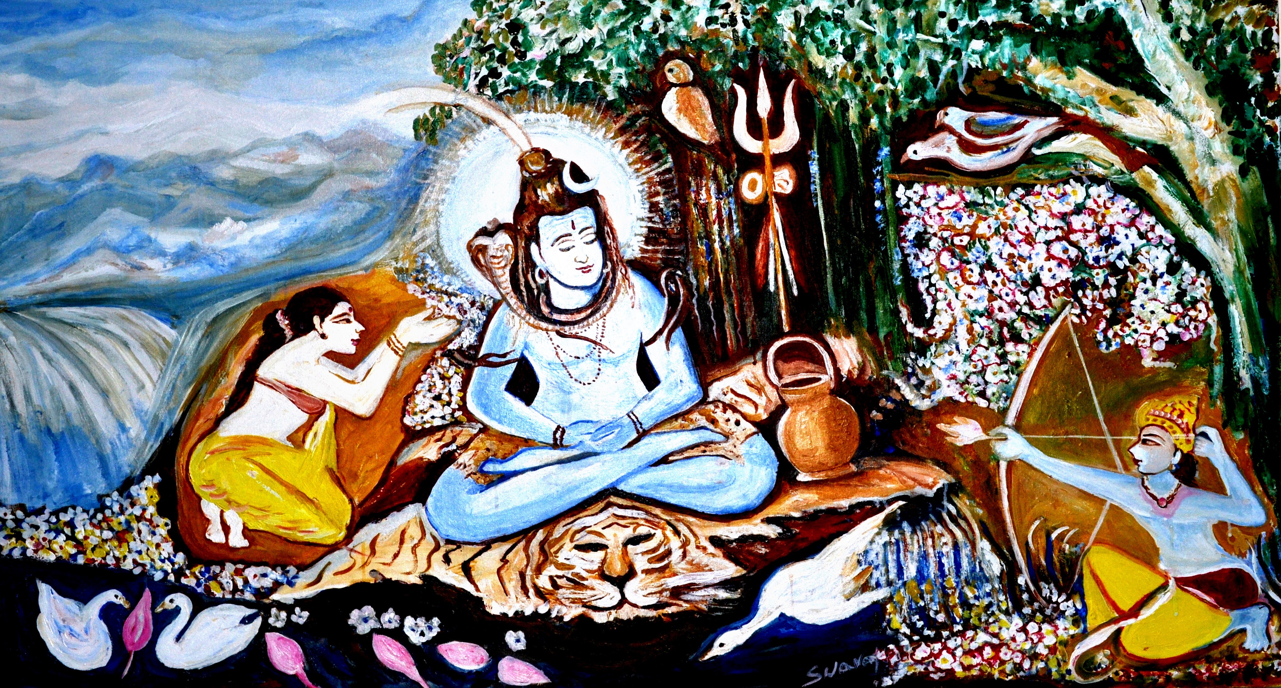 Anand Manchiraju, Meditating Siva Being Disturbed by Kama Dev Anand Manchiraju, Meditating Siva Being Disturbed by Kama Dev