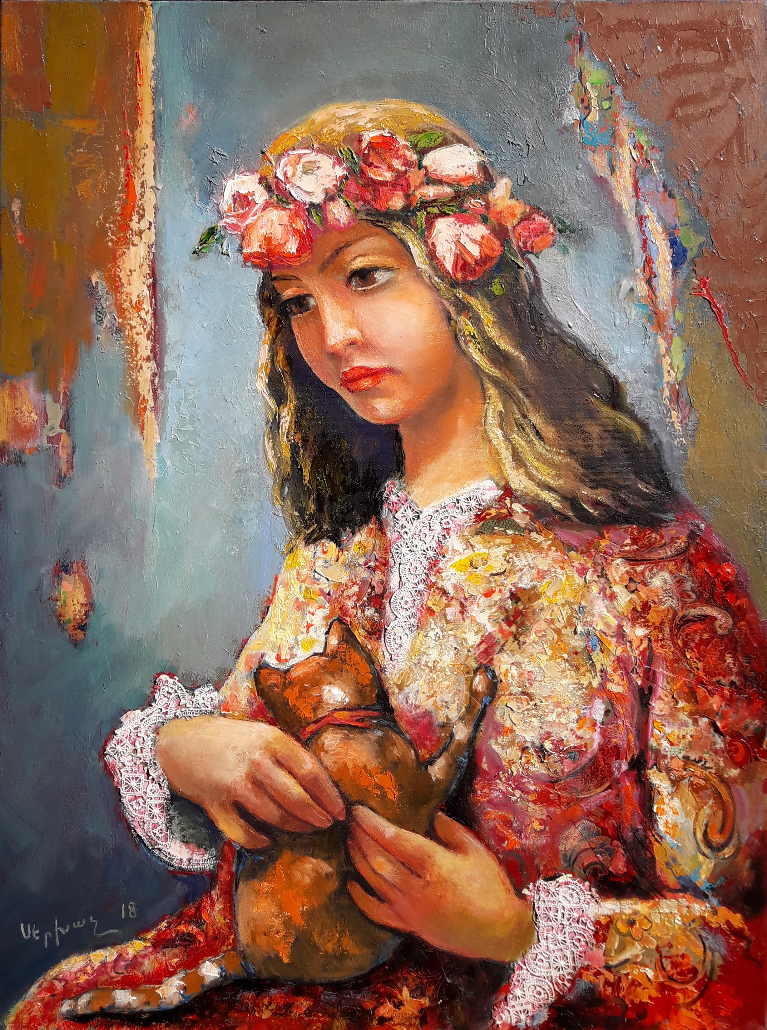 Sergey Khachatryan, Girl with cat Sergey Khachatryan, Girl with cat