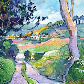 Peinture, Le chemin campagnard, Patrick Marie