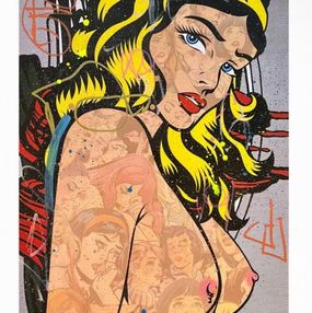 Painting, Romance Novel Blonde Wonder Woman #1 Nude Comic Book Art, Dillon Boy