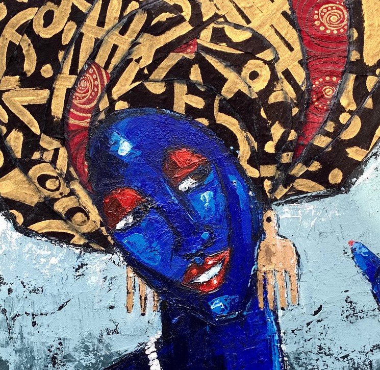 Oladimeji Alabi, Obirin Asiko (Fashionable Woman), Painting on canvas