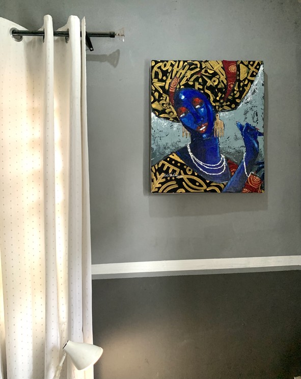 Oladimeji Alabi, Obirin Asiko (Fashionable Woman), Painting on canvas