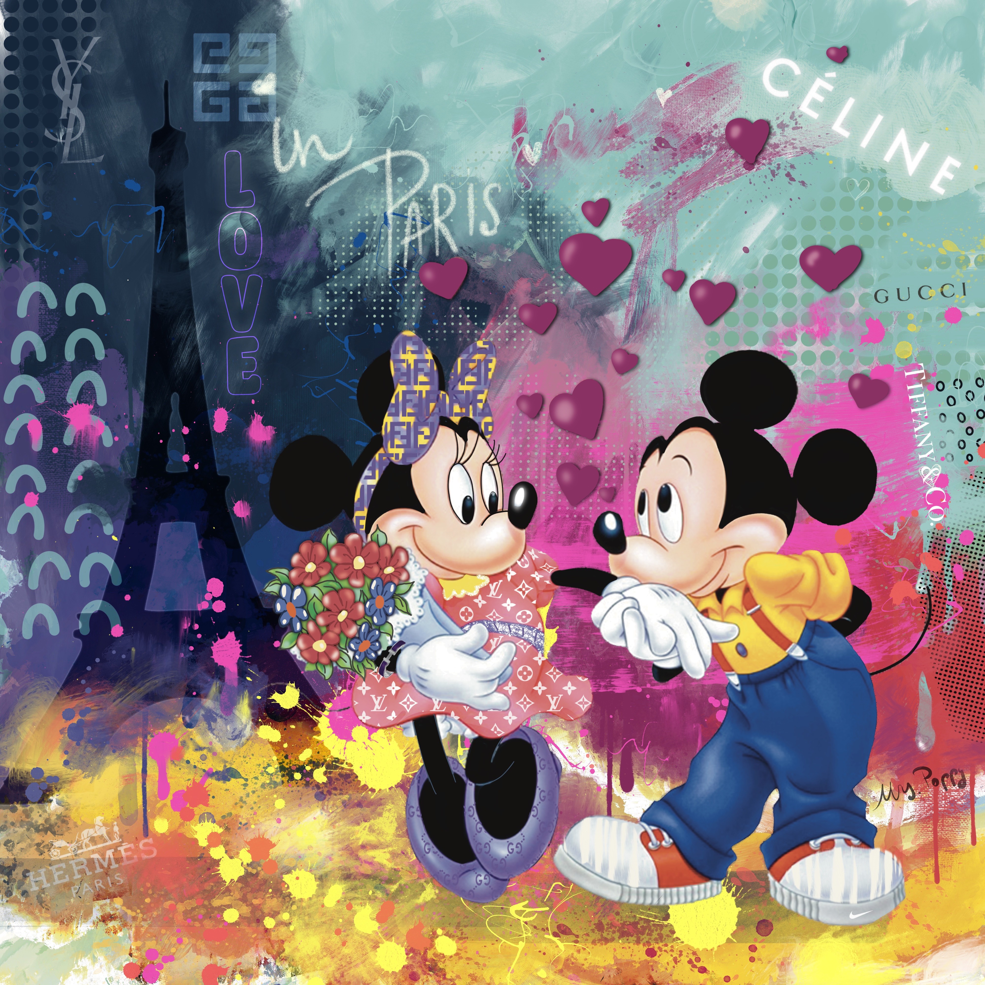 Mickey Mouse and Minnie Mouse in Louis Vuitton ALIK999