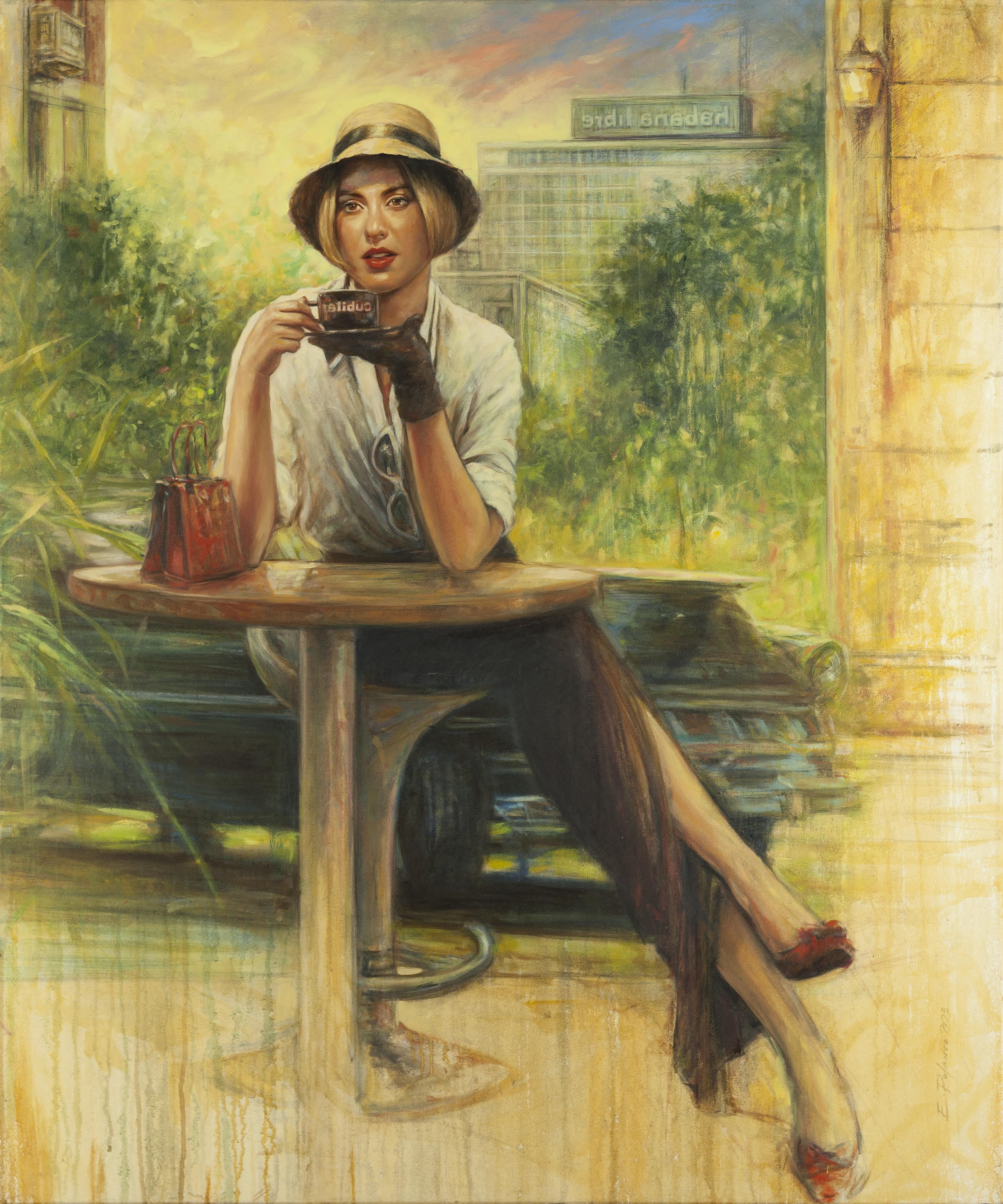 Café Americano by Euliser Polanco, 2023 | Painting | Artsper (1908486)