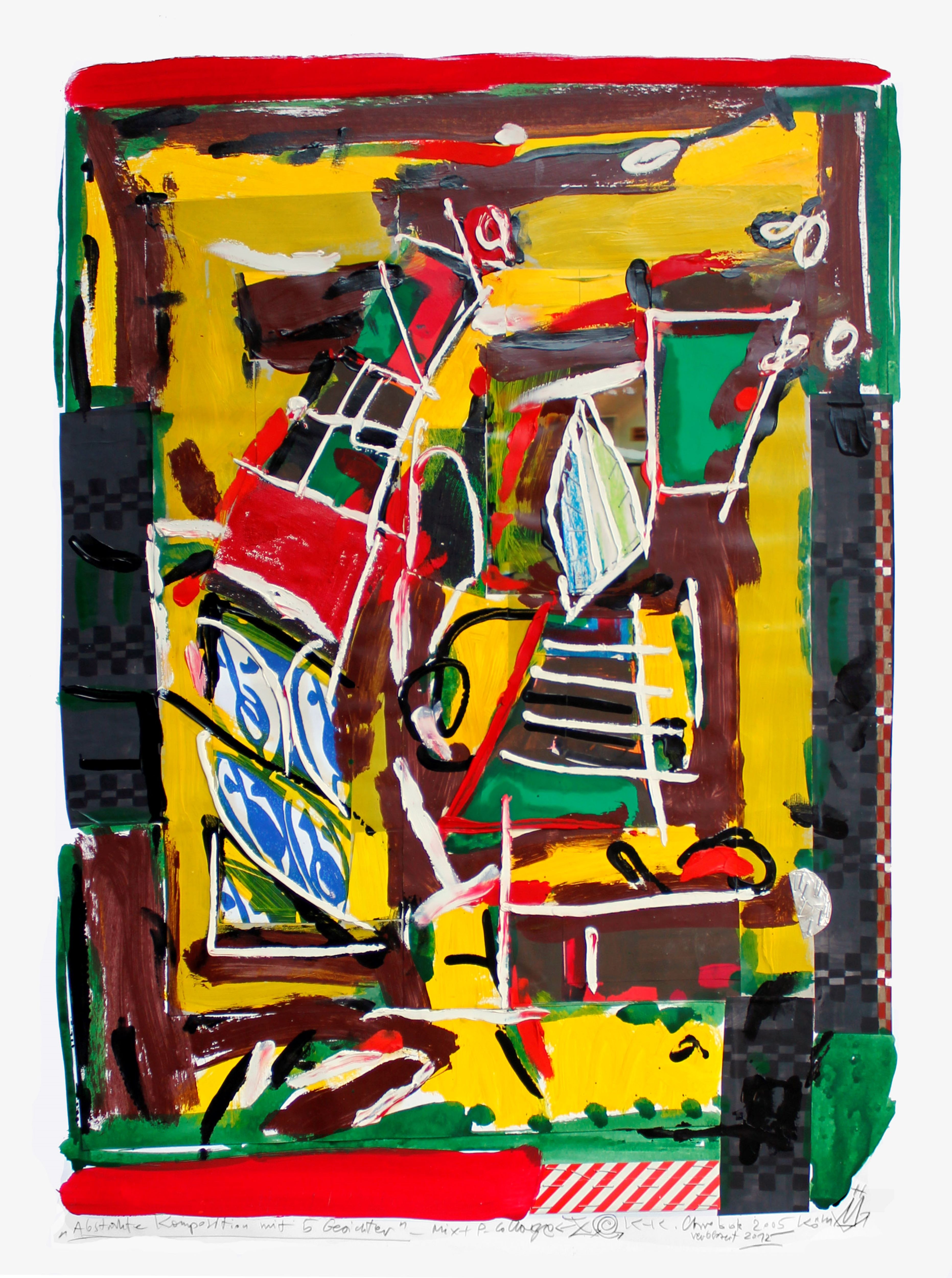 Karl-Karol Chrobok, Abstract composition with 5 faces Karl-Karol Chrobok, Abstract composition with 5 faces