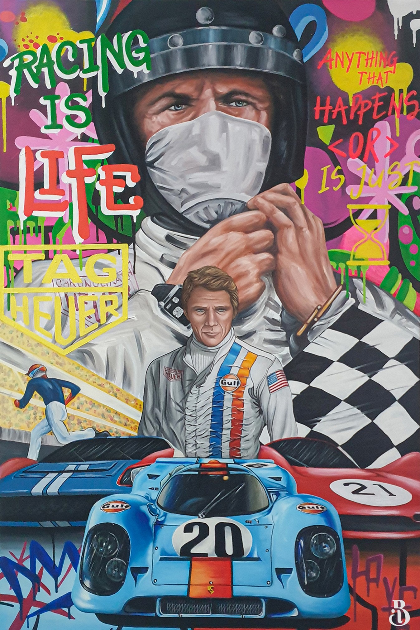 Timeless Steve Mcqueen - Le Mans by Belart Collective, 2022 | Painting ...