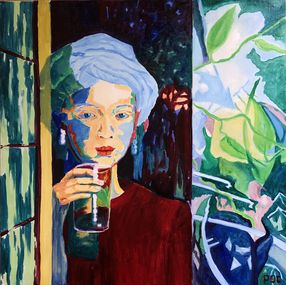 Painting, Feuilles de menthe, Odile Pinto-Corbin