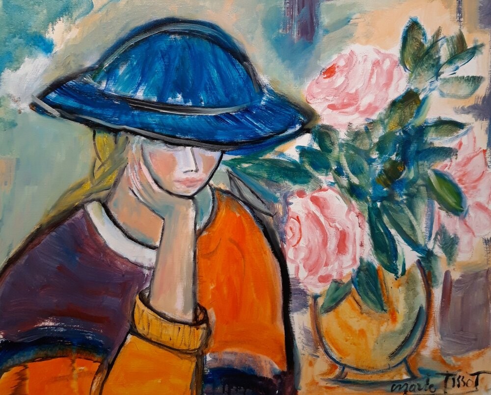 Marie Tissot, Jeune fille au chapeau bleu Marie Tissot, Jeune fille au chapeau bleu