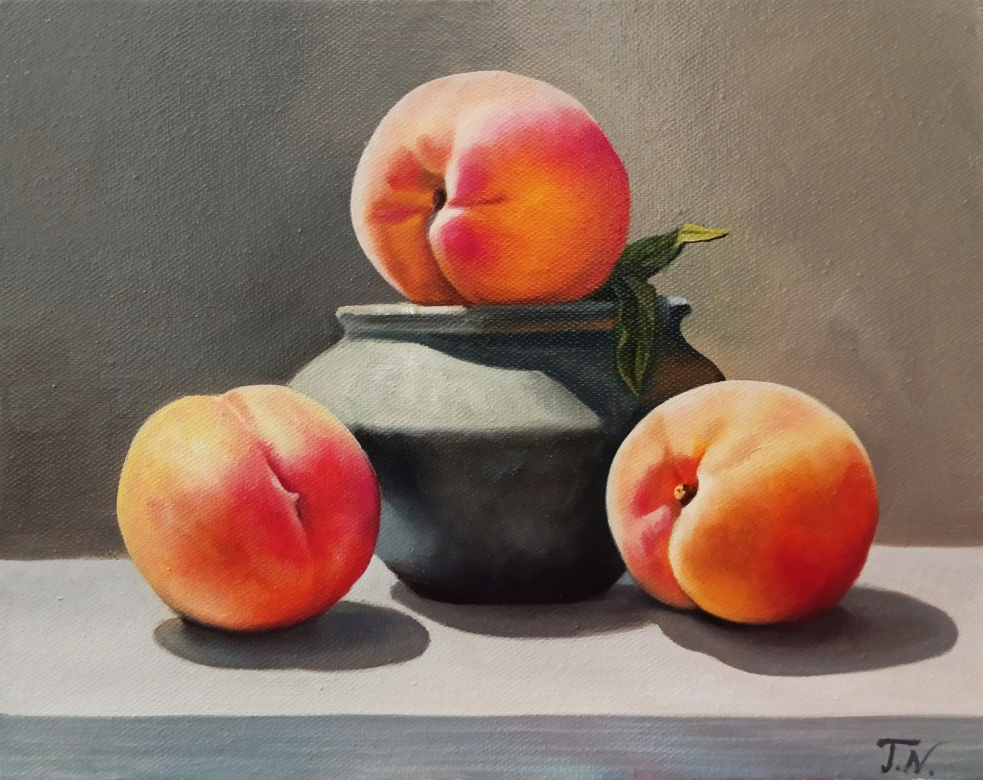 ▷ Still life with plums and apricot by Tamar Nazaryan, 2023