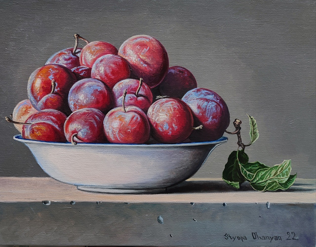 Stepan Ohanyan, Still life - red plums Stepan Ohanyan, Still life - red plums