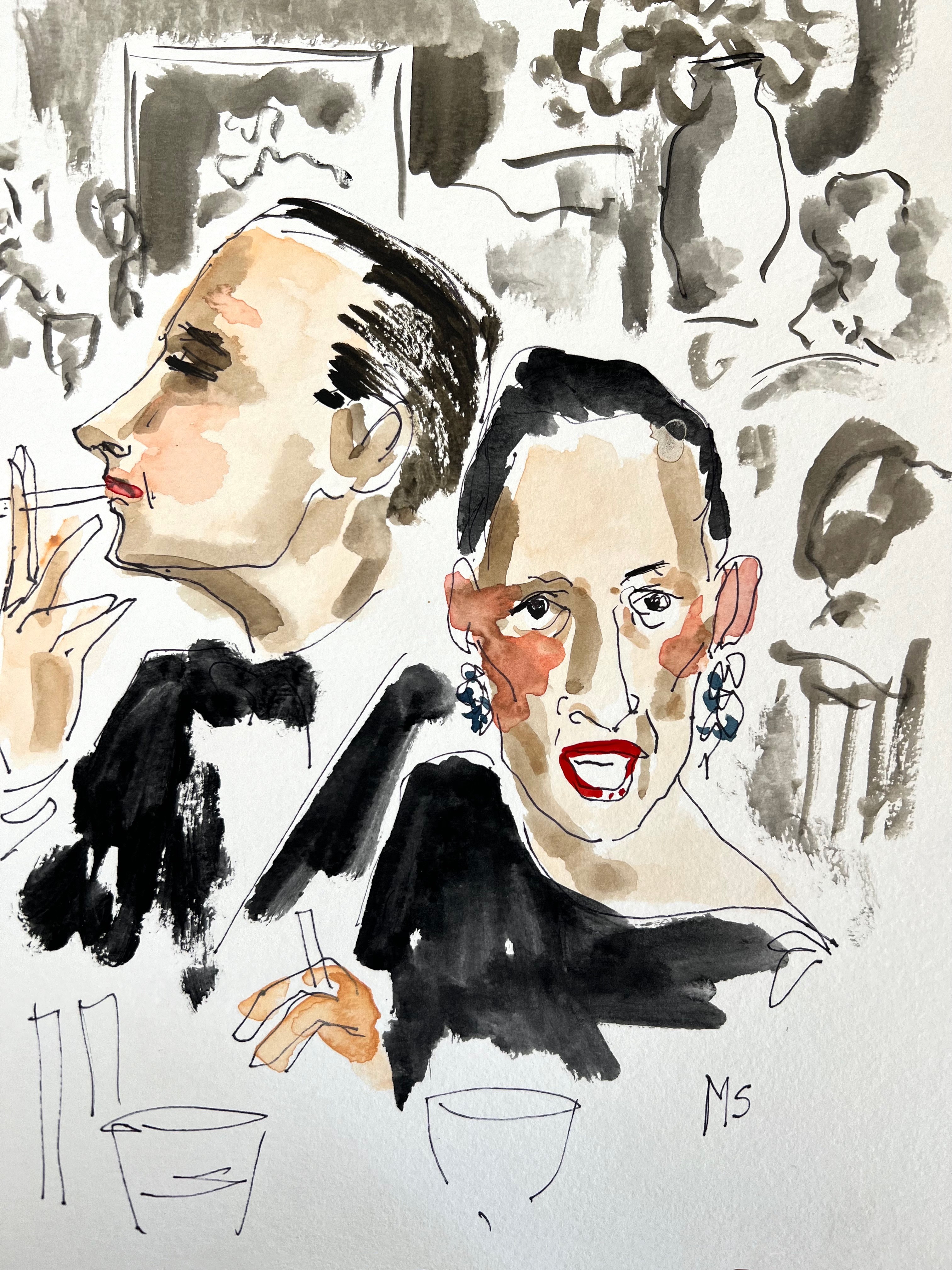 Manuel Santelices, Fred Hughes and Diana Vreeland in New York Manuel Santelices, Fred Hughes and Diana Vreeland in New York