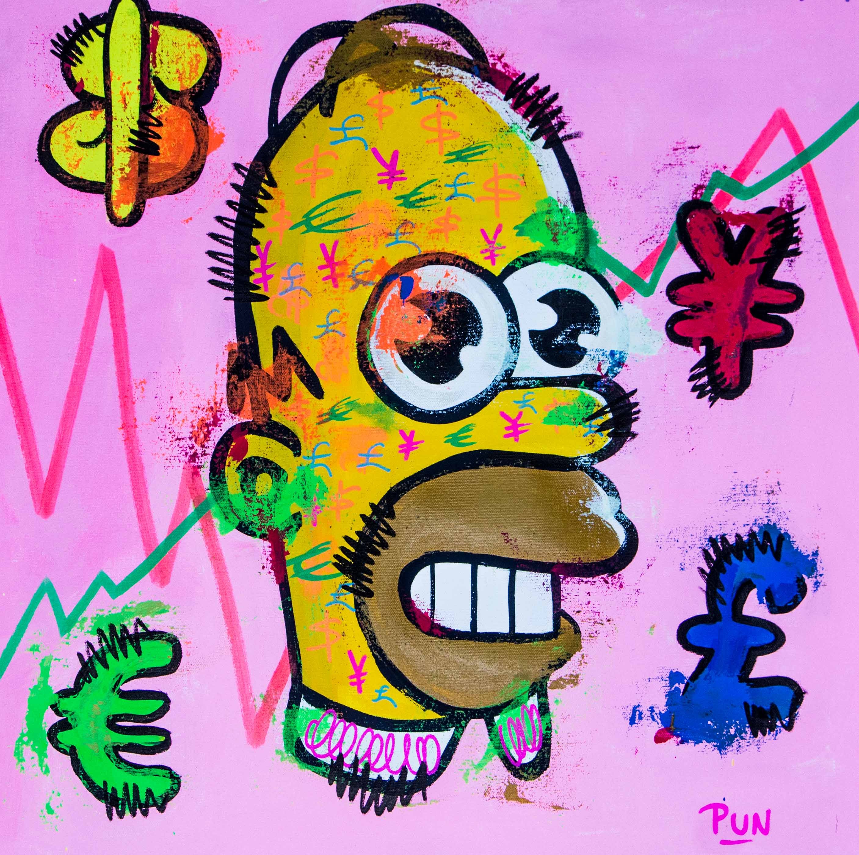Carlos Pun Art, Mr. Money Sparkle - Homer Simpson Carlos Pun Art, Mr. Money Sparkle - Homer Simpson