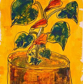 Painting, Flower pot, Iglesias15680