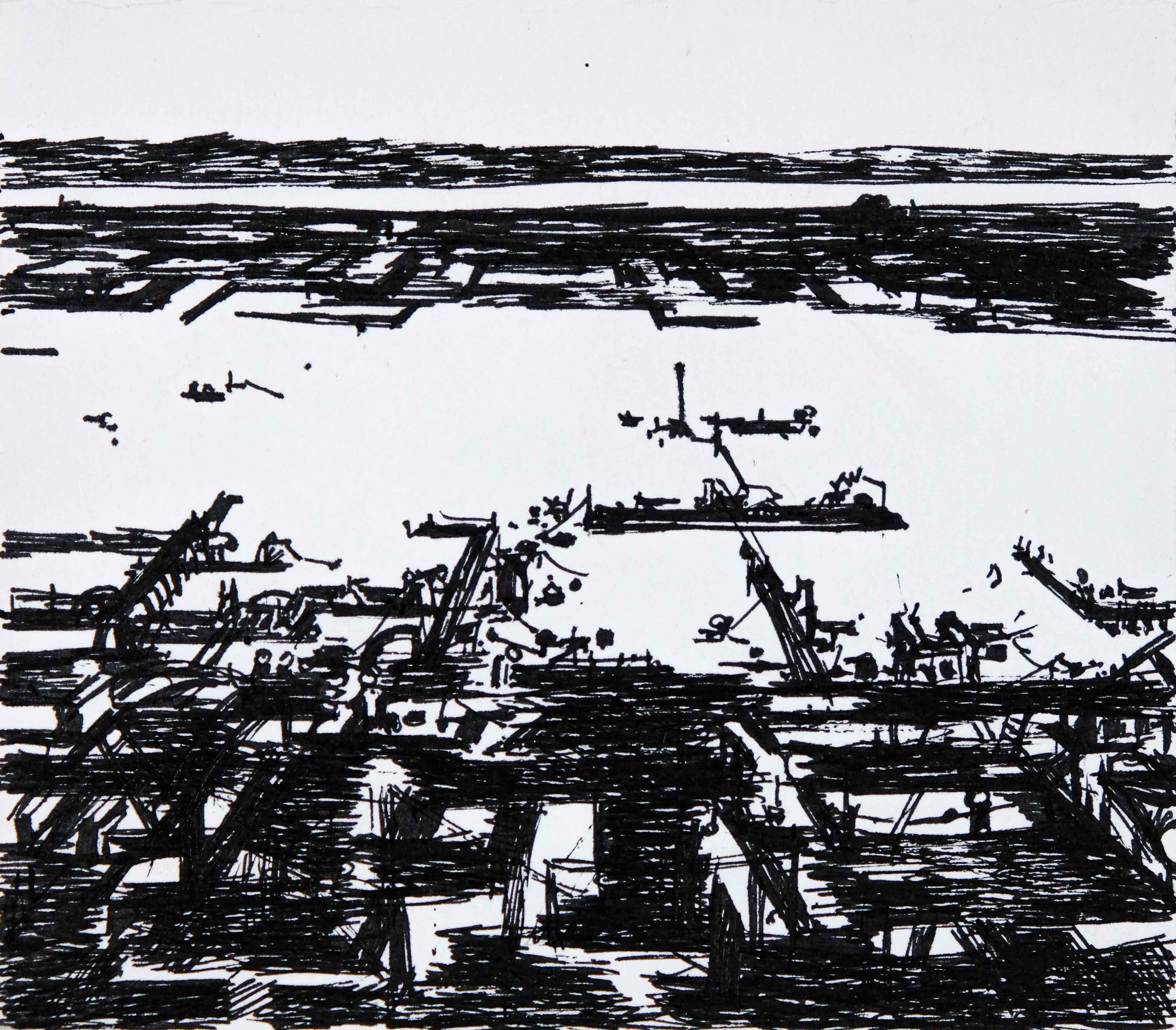 Jean-Pierre Stora, Le port 2 - Ref BDNW9165 Jean-Pierre Stora, Le port 2 - Ref BDNW9165