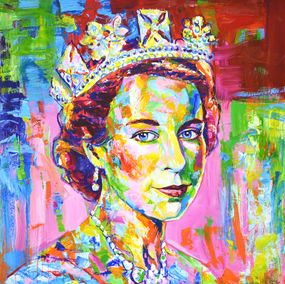 Queen Elizabeth II Pop Art Portrait Print on paper, Iryna Kastsova