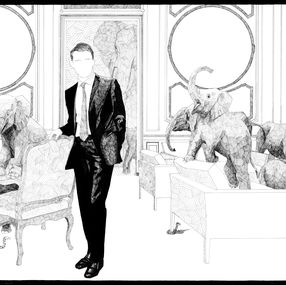 Fine Art Drawings, La Marche des Éléphants, Guillaume Piot