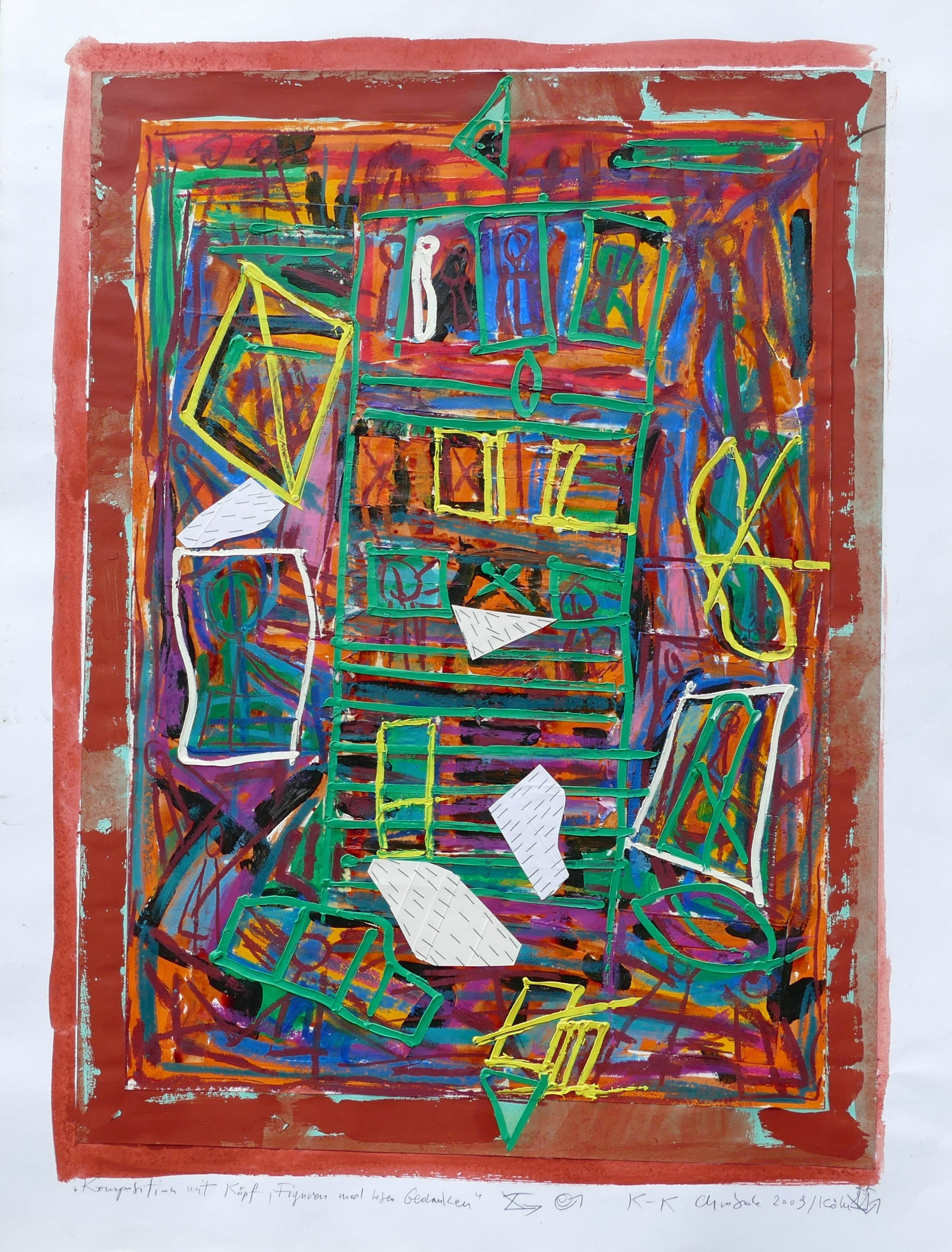 Karl-Karol Chrobok, Composition with heads, figures and loose thoughts Karl-Karol Chrobok, Composition with heads, figures and loose thoughts