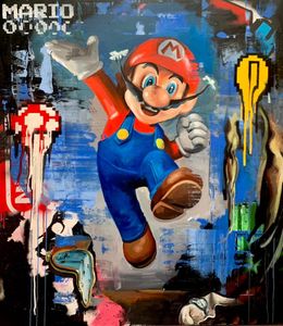 Painting, Mario in Dali's world, Zinsky