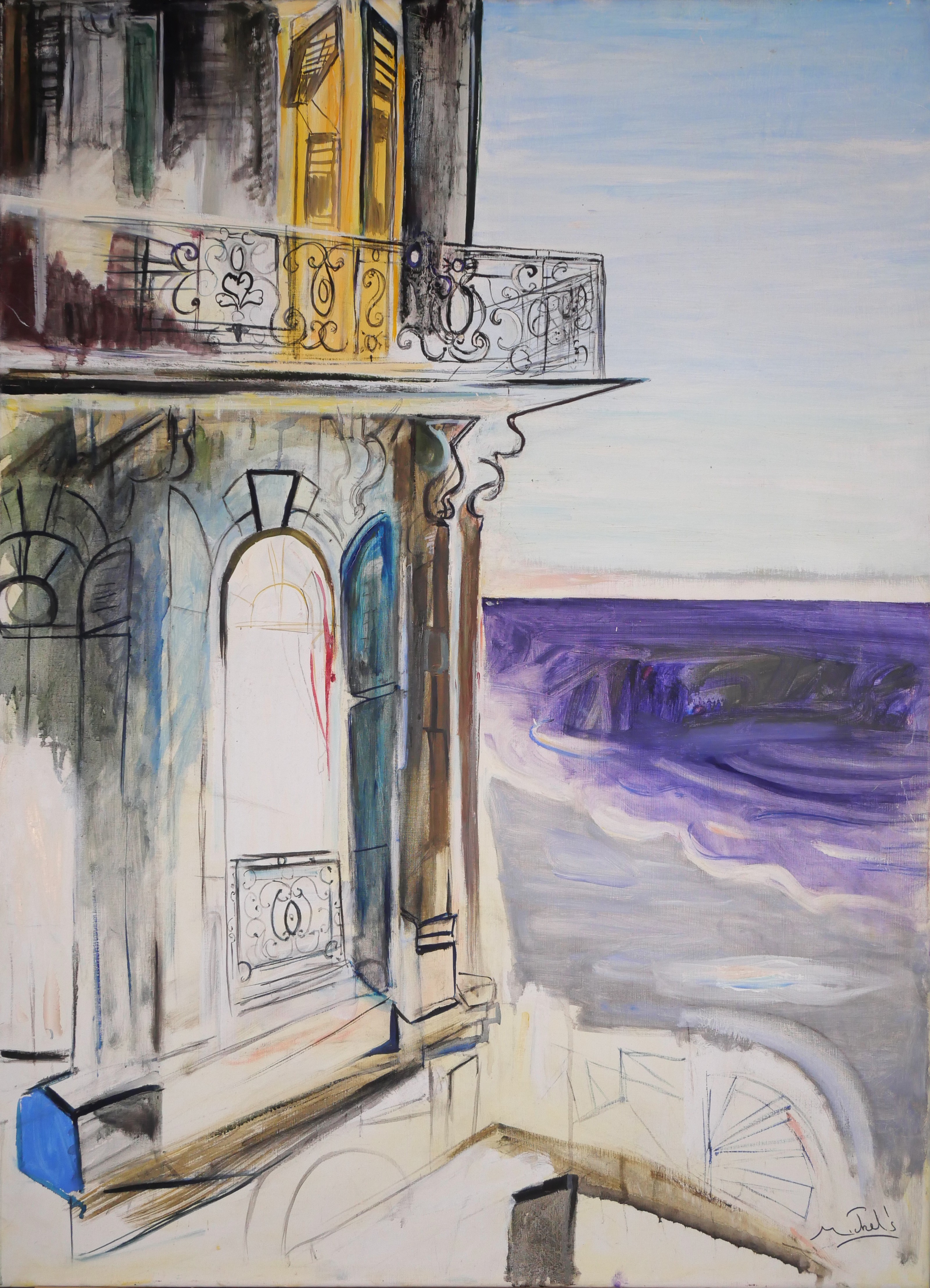 Janie Michels, Trouville, le balcon - ref BDNW11481 Janie Michels, Trouville, le balcon - ref BDNW11481