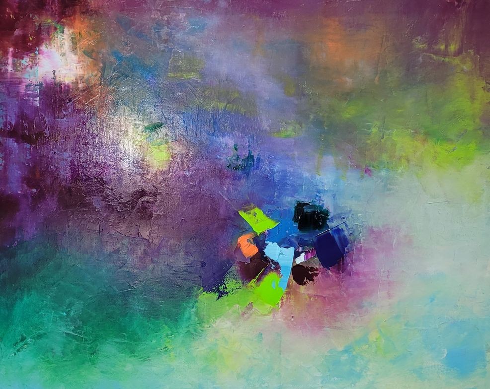 Nadine de Lespinats, Abstrait violet bleu 2 Nadine de Lespinats, Abstrait violet bleu 2