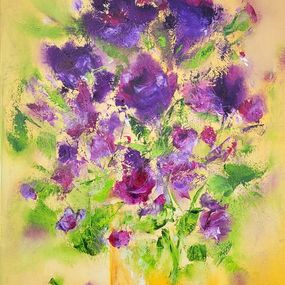 Gemälde, Bouquet violet 1, Nadine de Lespinats