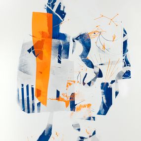 Painting, Paysage orange bleue #3, Thomas Berthier