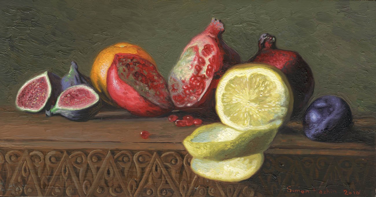 Simon Kozhin, Still life with lemon and pomegranate Simon Kozhin, Still life with lemon and pomegranate