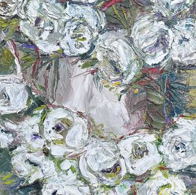 Gemälde, White roses, Roman Dub