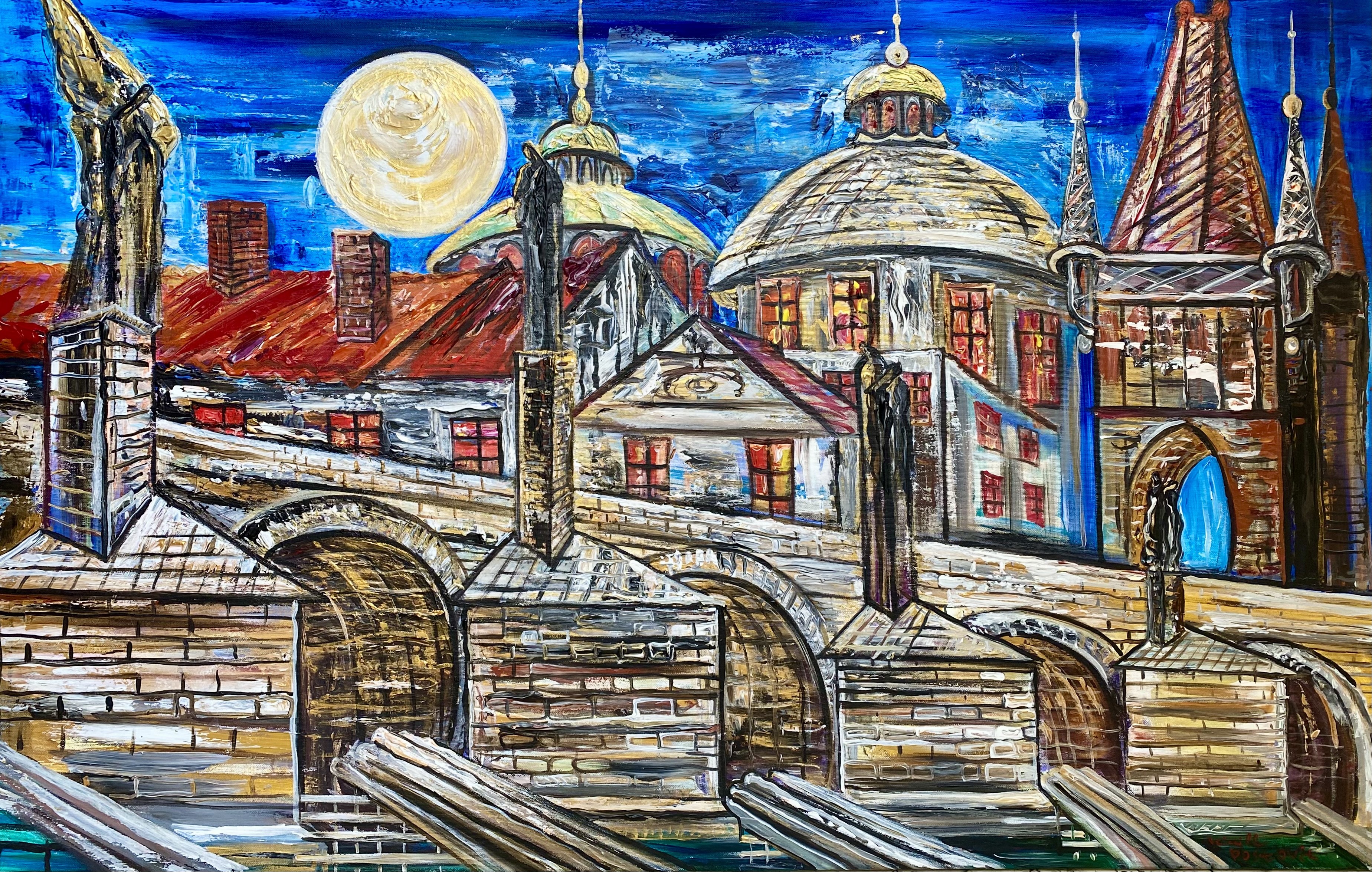 Kirill Postovit, The Golden Bridge Under The Full Moon Kirill Postovit, The Golden Bridge Under The Full Moon
