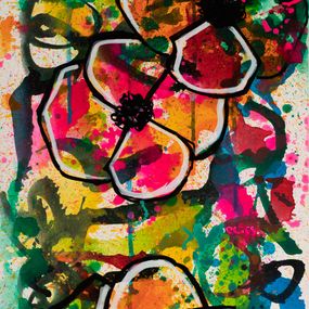 Peinture, Rainbow poppies flowers série Fleurs, Pavots, Tags et Graffitis, Aurélie Pfaadt LadyPoppies