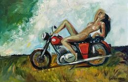 Peinture, Girl on a motorcycle, Kateryna Krivchach