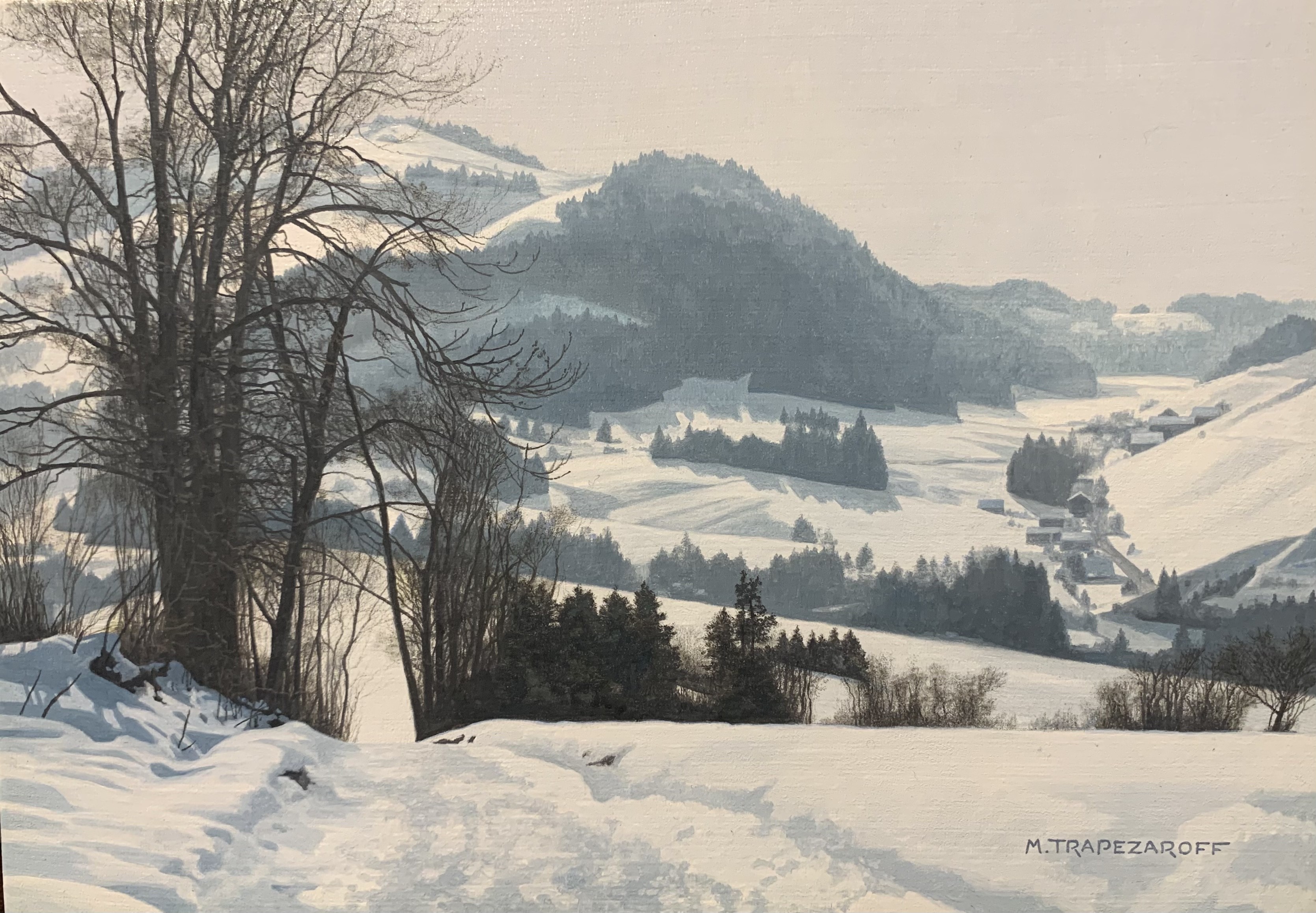 Michel Trapezaroff, Paysage de neige à Hirmentaz Michel Trapezaroff, Paysage de neige à Hirmentaz
