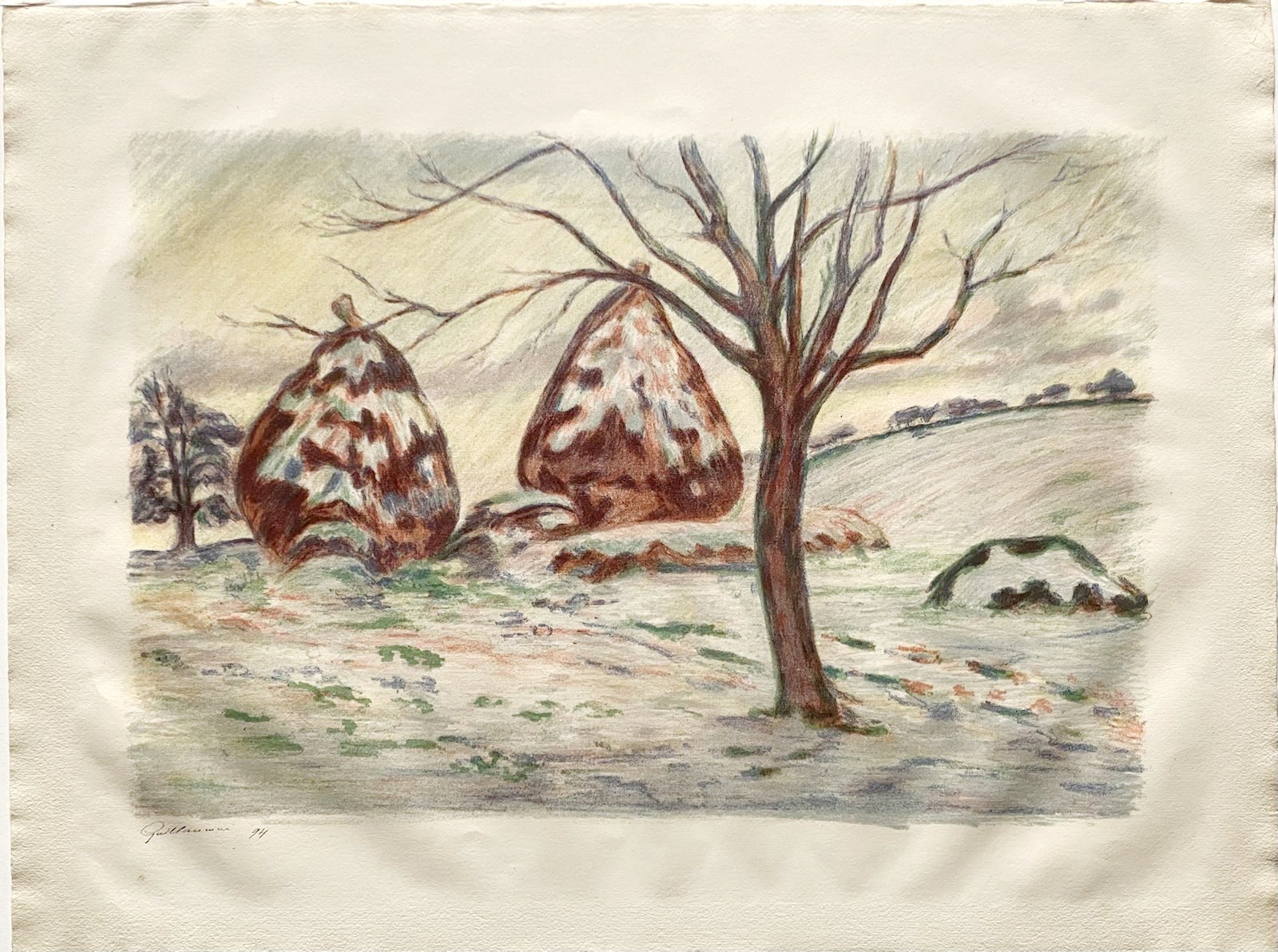 Armand Guillaumin, Les Meules en hiver à Palaiseau Armand Guillaumin, Les Meules en hiver à Palaiseau