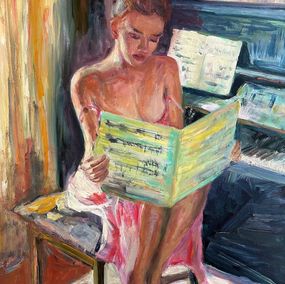 Gemälde, Girl with notes, Kateryna Krivchach
