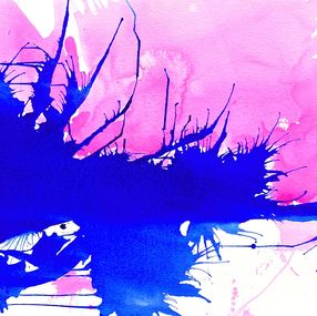 Gemälde, Blue and pink explosion, Alina Poloboc
