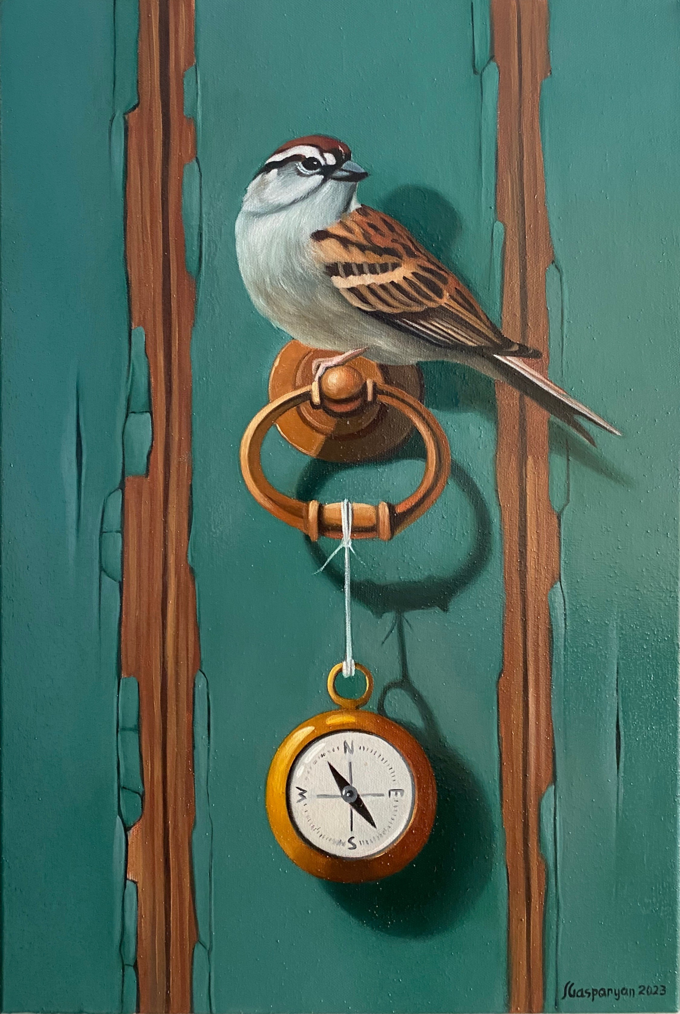 Ara Gasparyan, Sparrow with clock Ara Gasparyan, Sparrow with clock