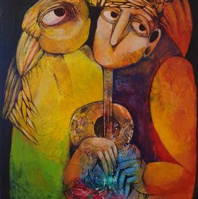 Peinture, The musician and the bird, Liana Asatryan