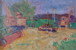 Peinture, In the courtyard, Oleksandr Khrapachov