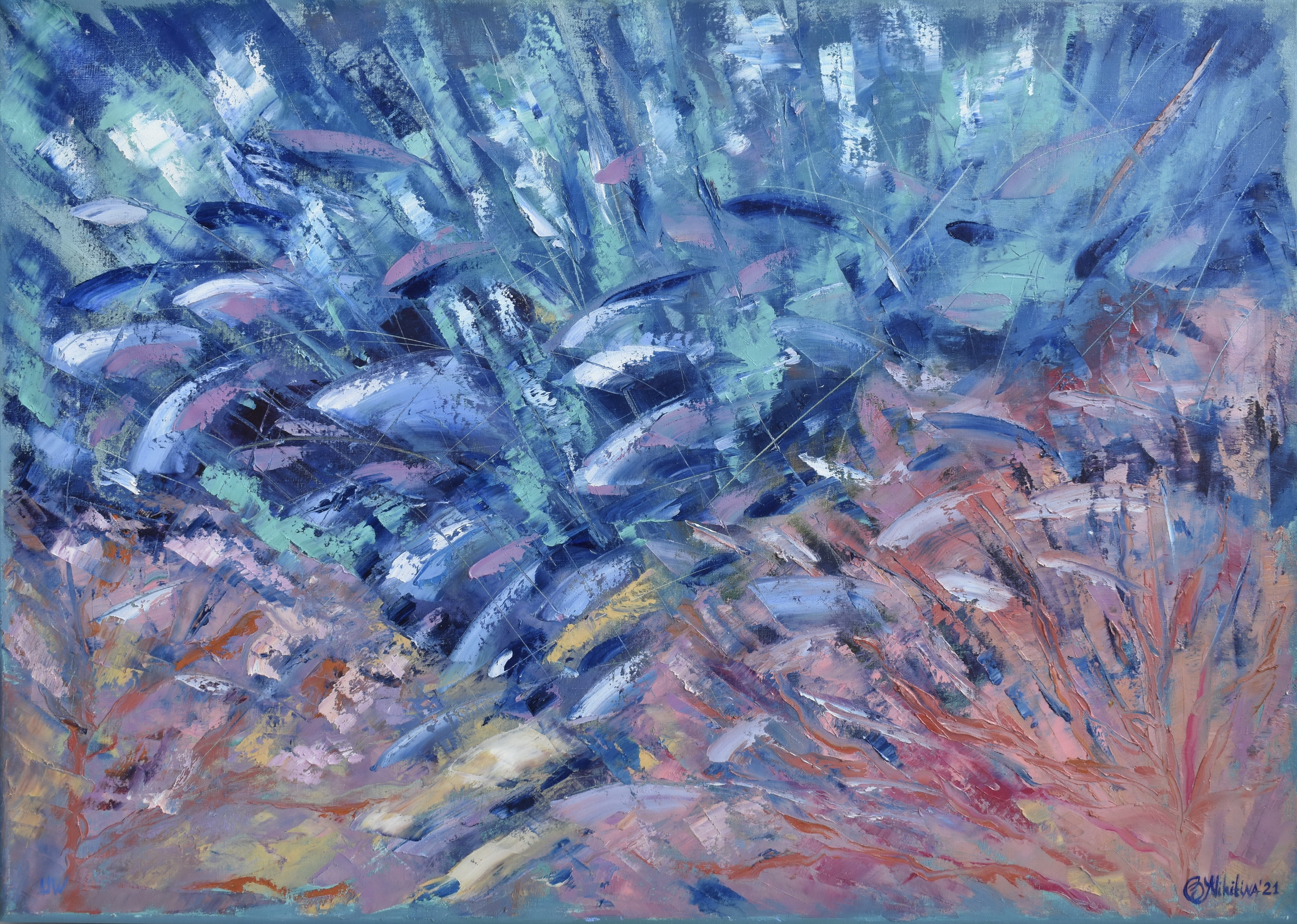 Olga Nikitina, Underwater painting Soft Coral was made underwater Olga Nikitina, Underwater painting Soft Coral was made underwater