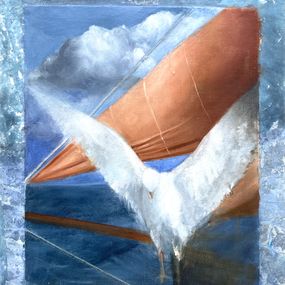 Peinture, La voile orange, Hélène Legrand