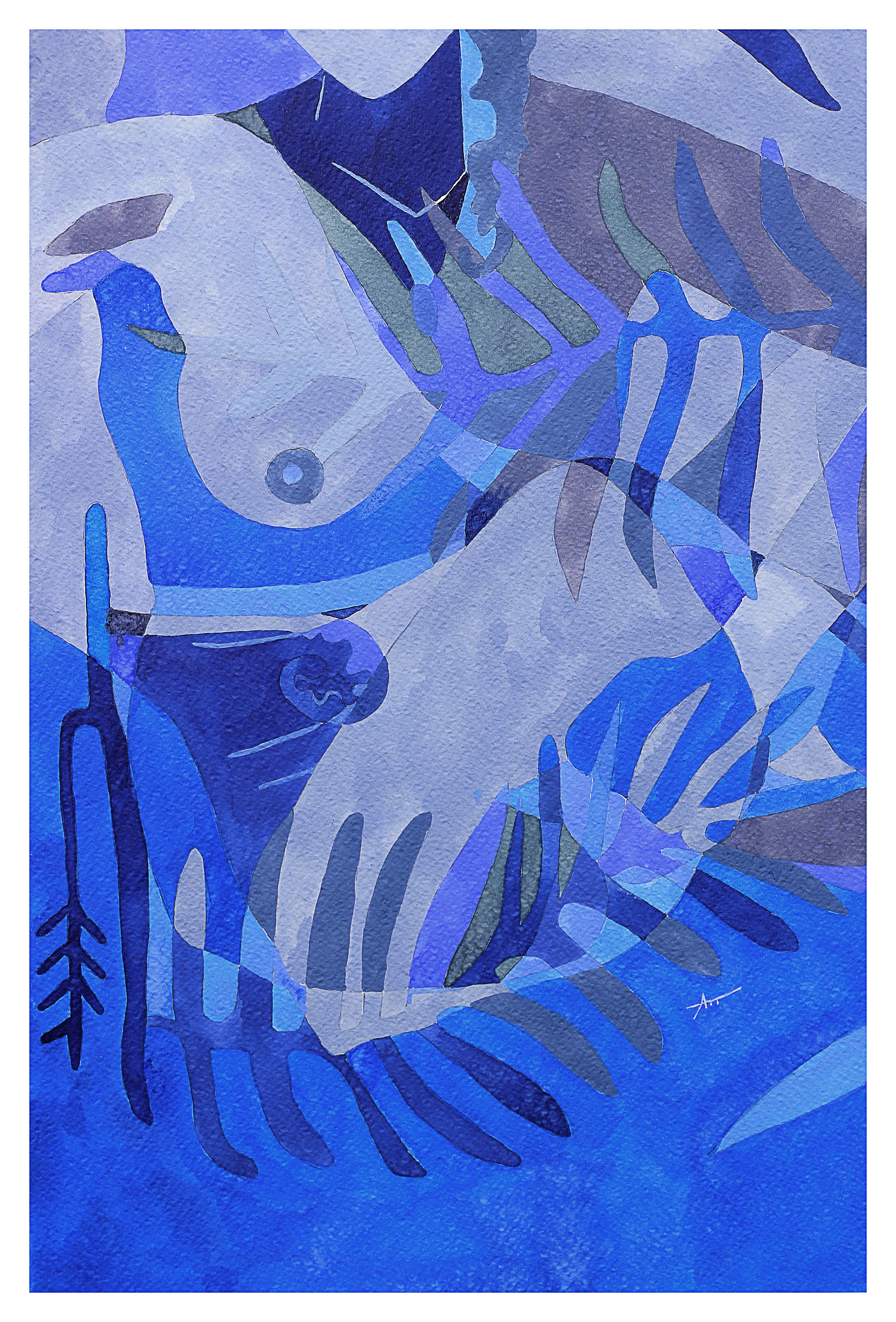 Aurélie Trabaud, Abstrait nu N°10 - Blue Aurélie Trabaud, Abstrait nu N°10 - Blue