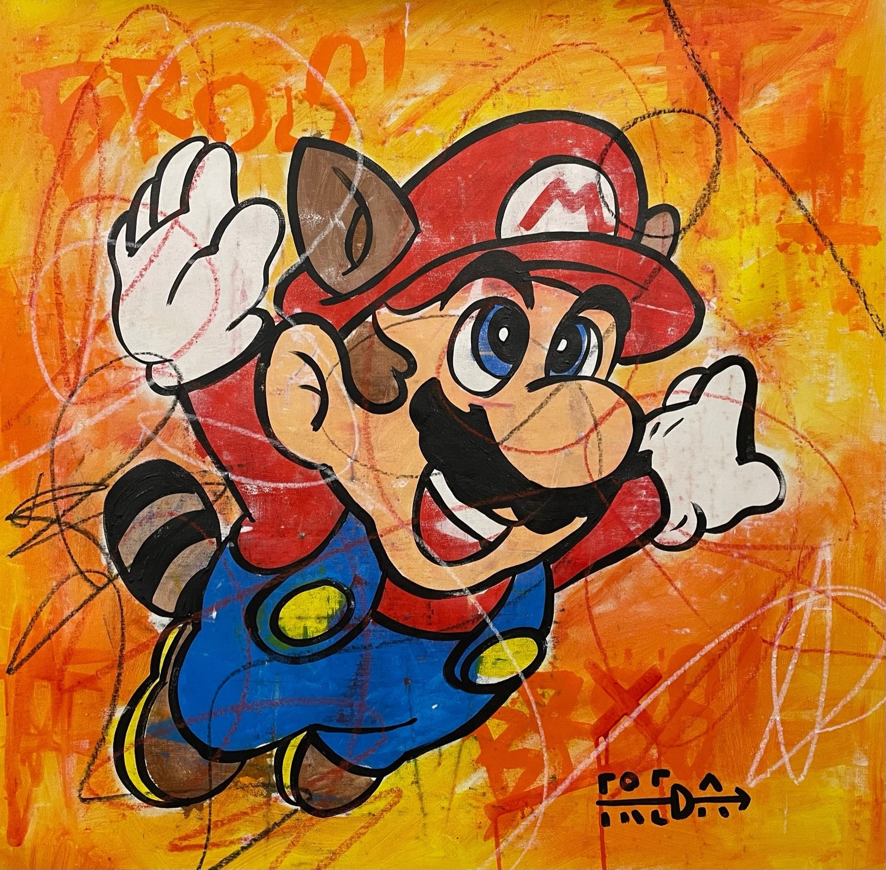 Super Mario Bros Graffiti Street Art Canvas Print, Fun Gaming Printed Pop  Art
