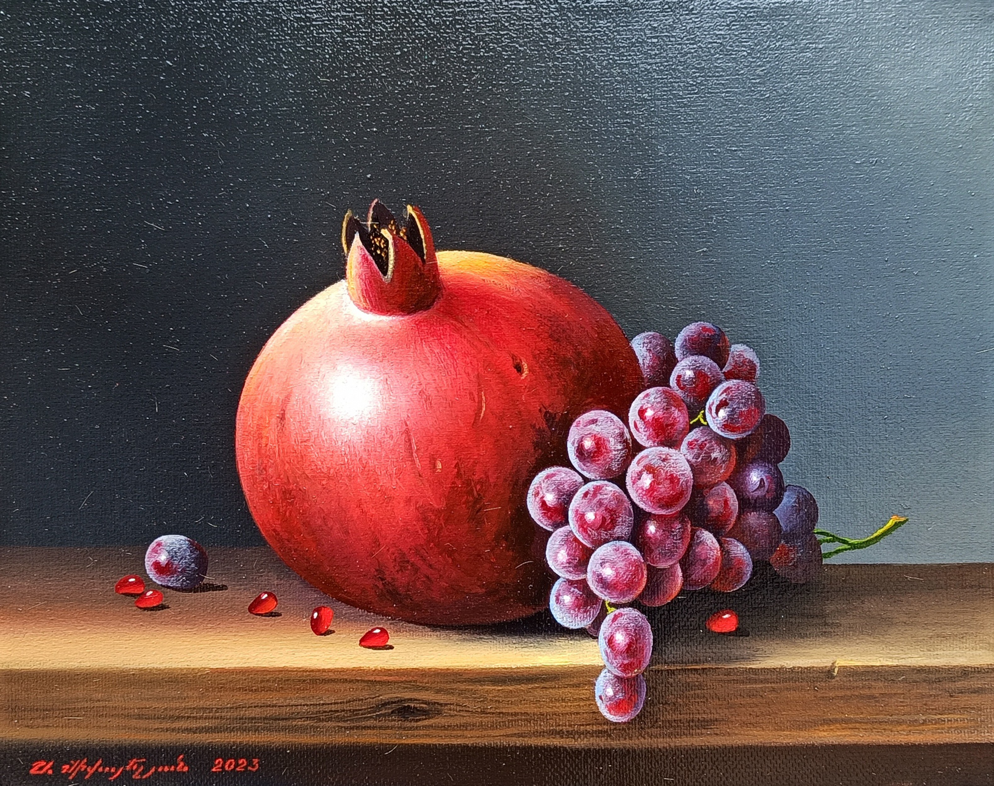 Sergey Miqayelyan, Still life with pomegranate and grape Sergey Miqayelyan, Still life with pomegranate and grape