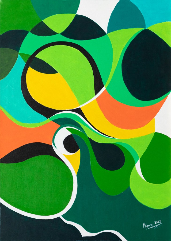 Francia Craineguy dite Mona, Vert Amazonie 2 - série Abstraction géométrique Francia Craineguy dite Mona, Vert Amazonie 2 - série Abstraction géométrique