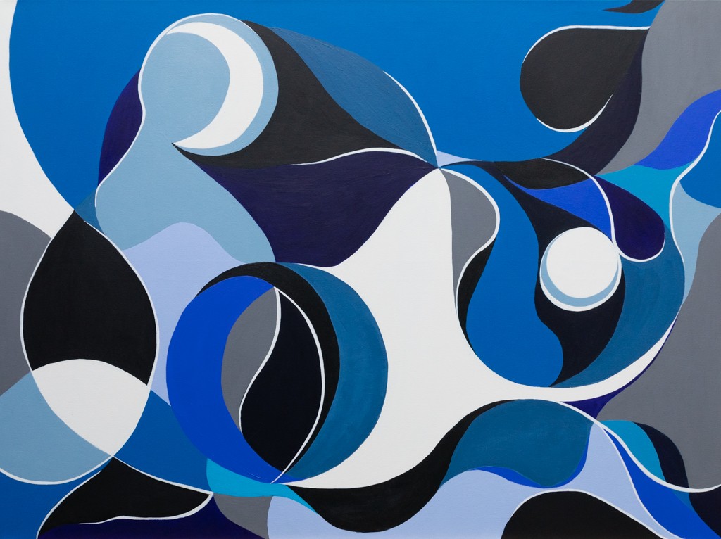 Francia Craineguy dite Mona, Le cri du bleu - série abstraction géométrique Francia Craineguy dite Mona, Le cri du bleu - série abstraction géométrique
